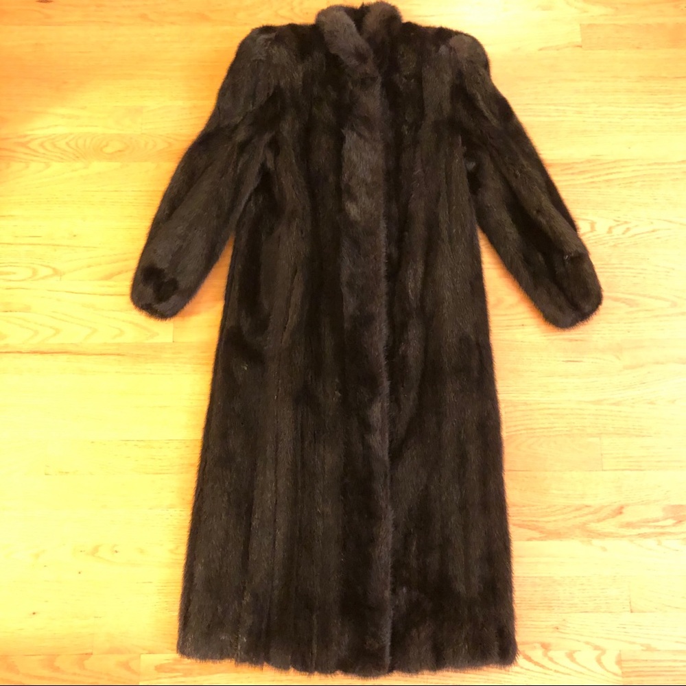 Vintage Genuine Mink Fur Long Coat
